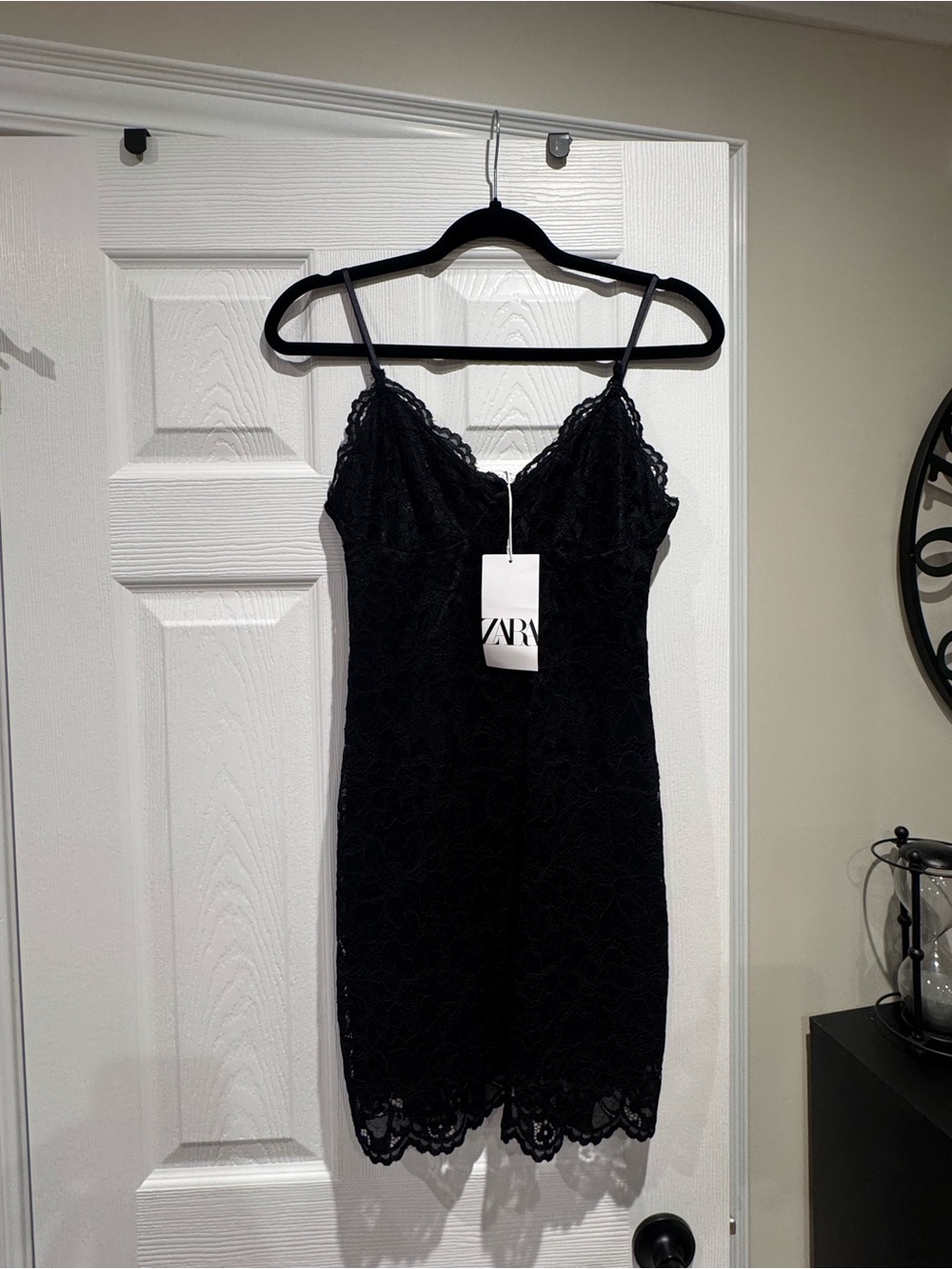 ZARA Black Lace Camisole Dress